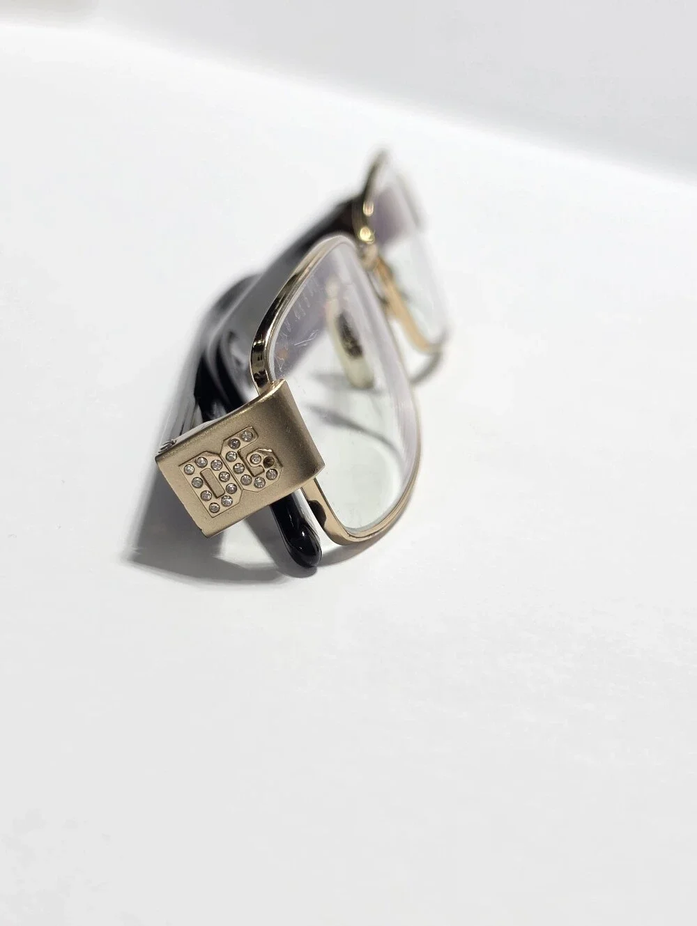 Dolce & Gabbana DG1108-B Gold Eyeglass Frames Missing 1 Stone G Logo